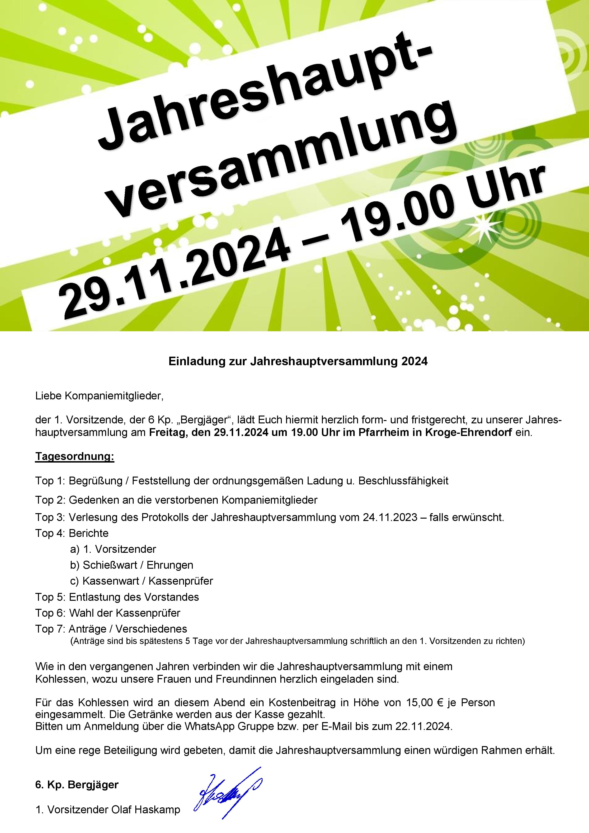 2024 Jahreshauptversammlung